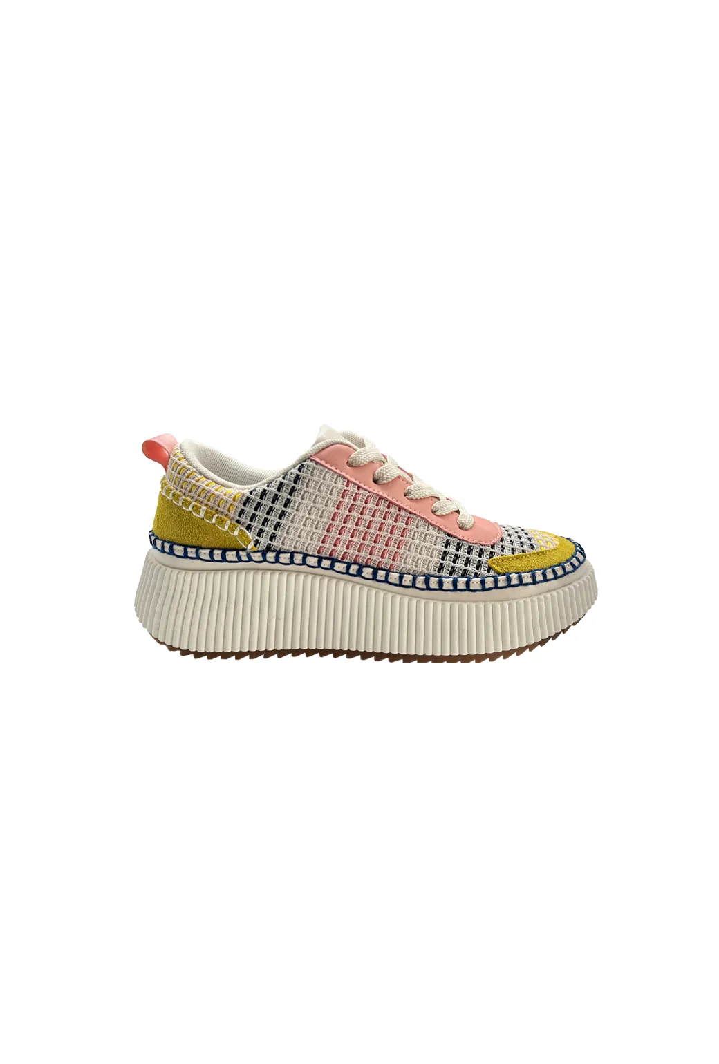 SAMPLE - Patchwork Platform Sneaker - Blush