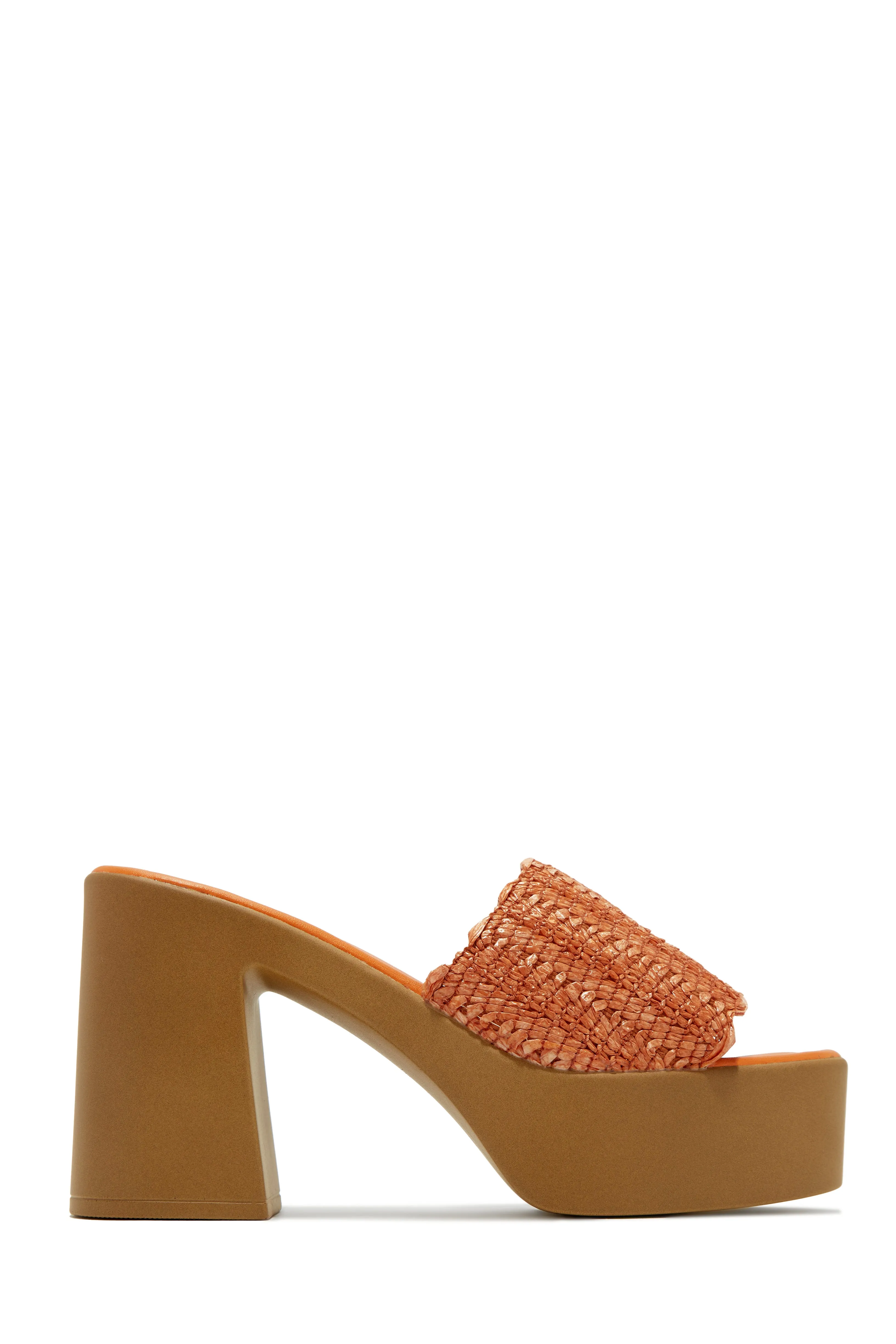 Sara Platform Block Heel Mules - Natural