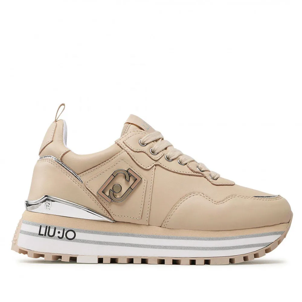 Scarpe Donna LIU JO Sneakers Platform Wonder 01 in Pelle Nude