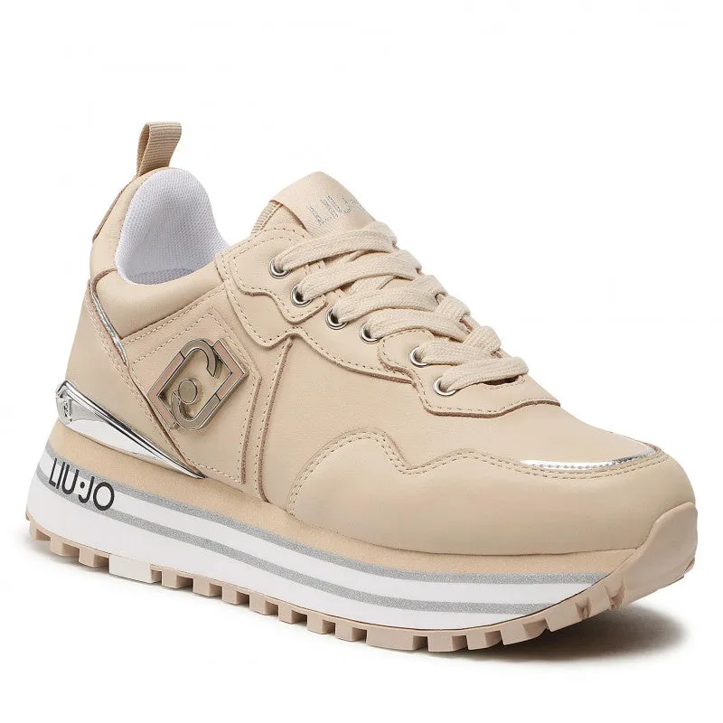 Scarpe Donna LIU JO Sneakers Platform Wonder 01 in Pelle Nude