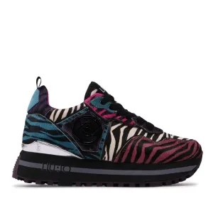 Scarpe Donna LIU JO Sneakers Platform Wonder 24 in Pelle Effetto Cavallino stampa Zebra Multicolor