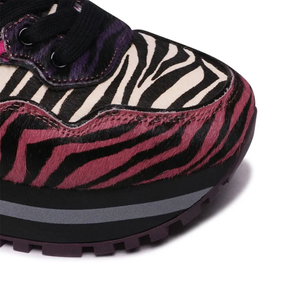 Scarpe Donna LIU JO Sneakers Platform Wonder 24 in Pelle Effetto Cavallino stampa Zebra Multicolor