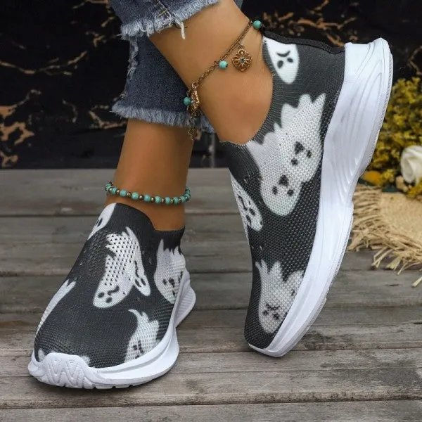 sealbeer - Black Casual Patchwork Printing Round Comfortable Out Door Shoes