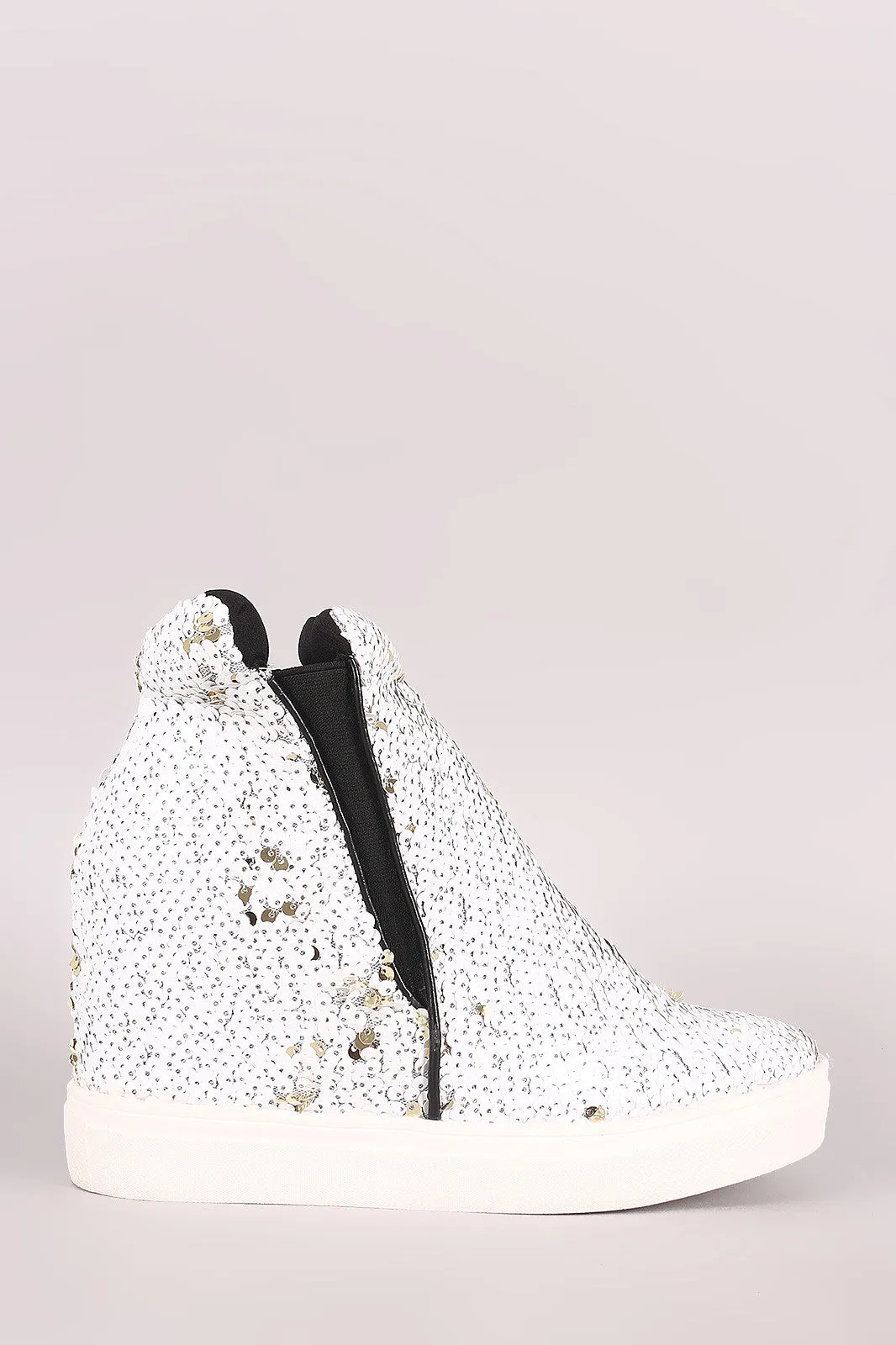 Sequin High Top Wedge Sneaker