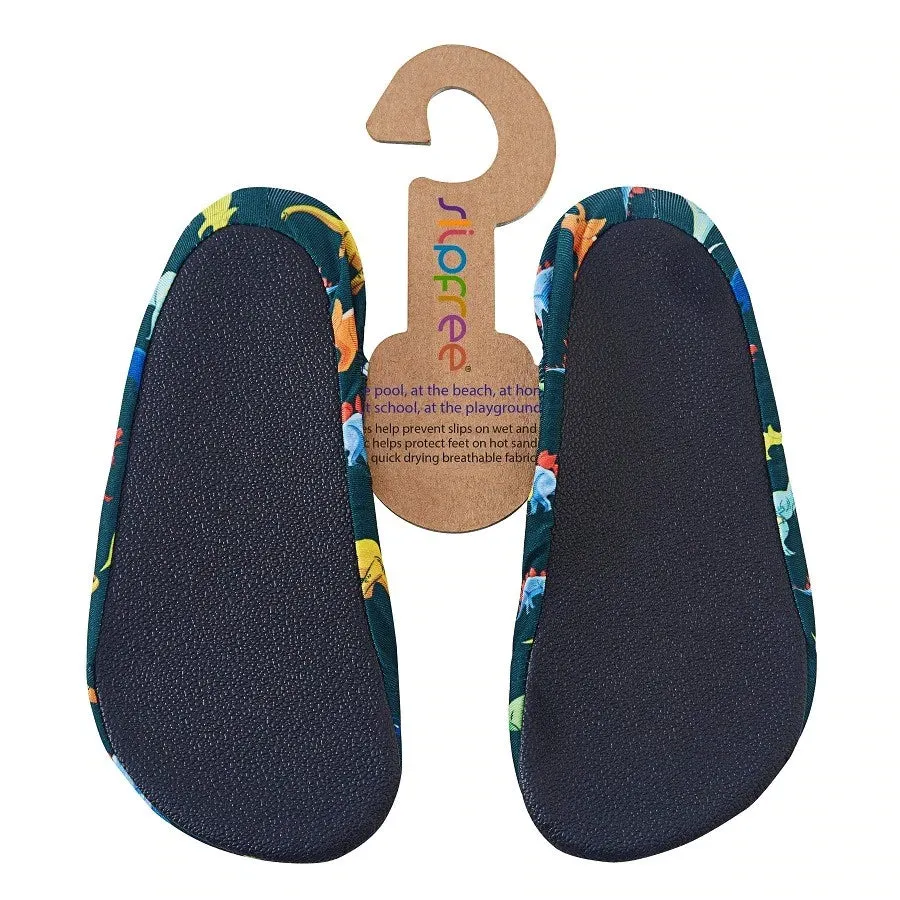 Slipfree Non-Slip Beach Shoes Dino Navy Aqua Sock Sun Safe Grippy Soles