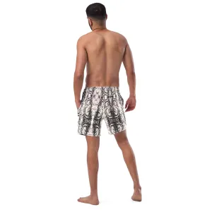 Snake Print Men's Swim Trunks, Best Snake Skin Printed Designer Premium Luxury Men's Swim Trunks - Made in USA/EU/MX (US Size: 2XS-6XL)