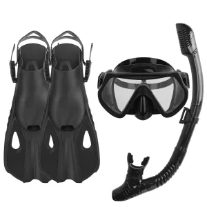 Snorkling Gear Mask Fin Set with Adjustable Swim Fins