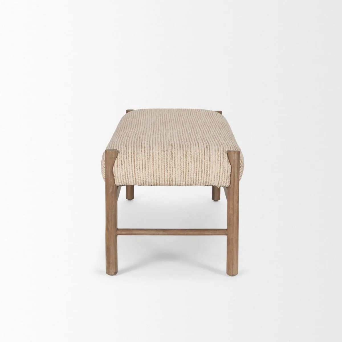 Tadi Bench Medium Brown Wood | Cotton Fabric