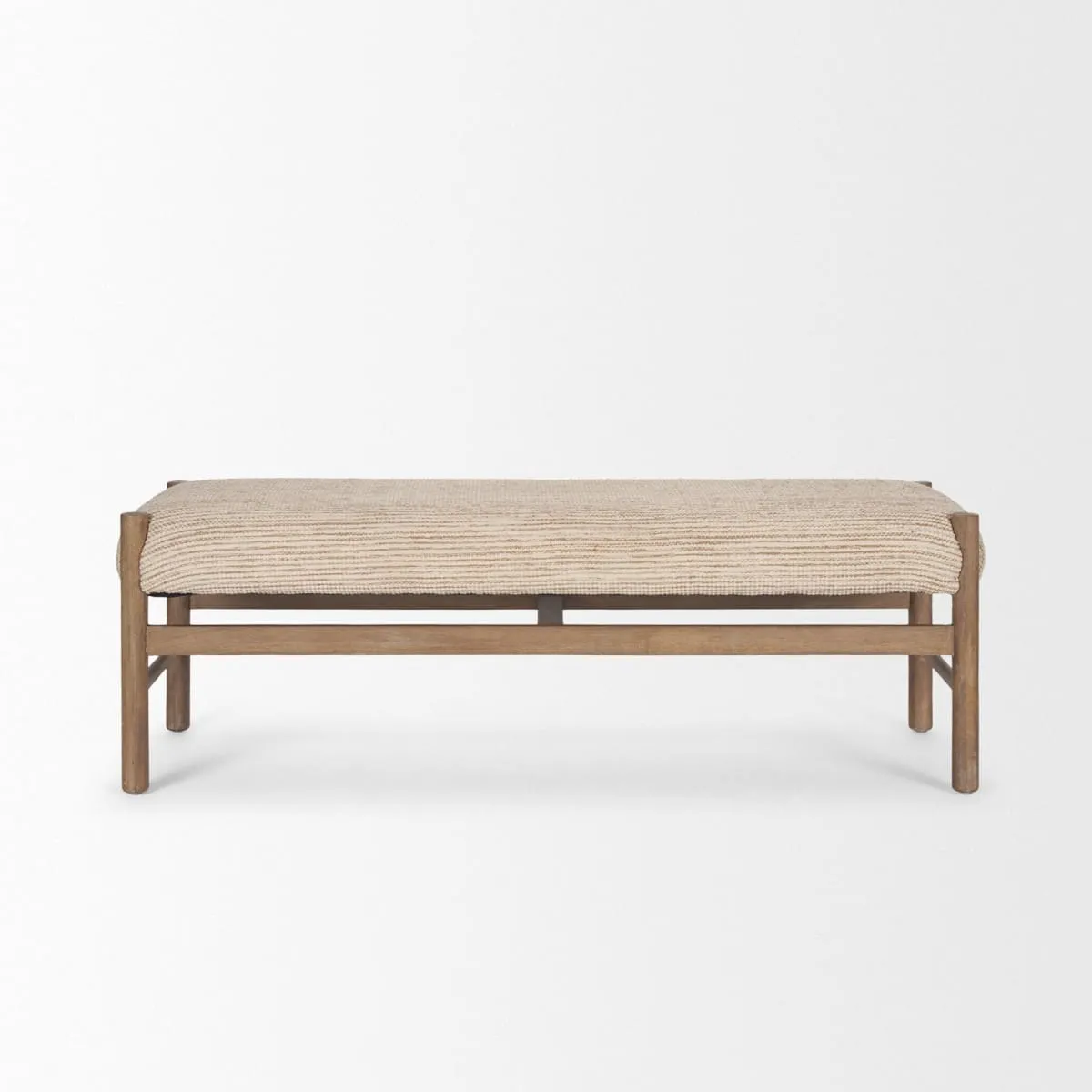 Tadi Bench Medium Brown Wood | Cotton Fabric