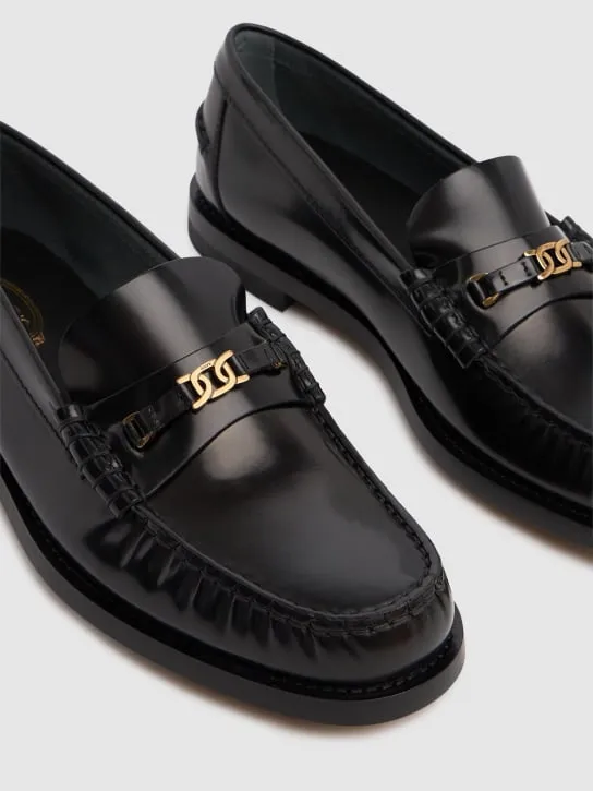 Tod&#x27;s   10mm Logo leather chain loafers 