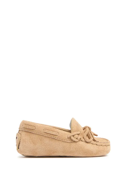 TOD&#x27;S JUNIOR   Gommino suede loafers w/laces 