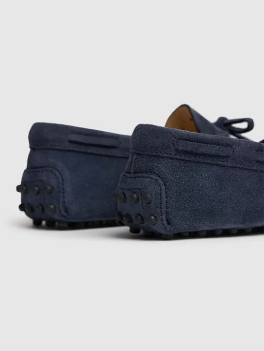 TOD&#x27;S JUNIOR   Gommino suede loafers w/laces 