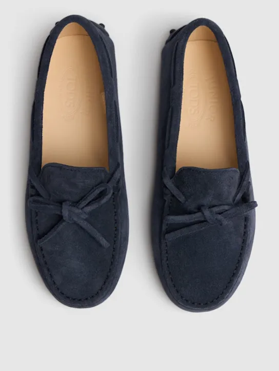 TOD&#x27;S JUNIOR   Gommino suede loafers w/laces 