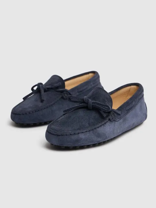 TOD&#x27;S JUNIOR   Gommino suede loafers w/laces 