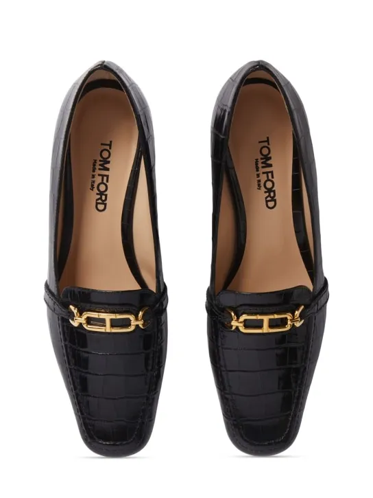 Tom Ford   25mm Whitney croc embossed loafers 