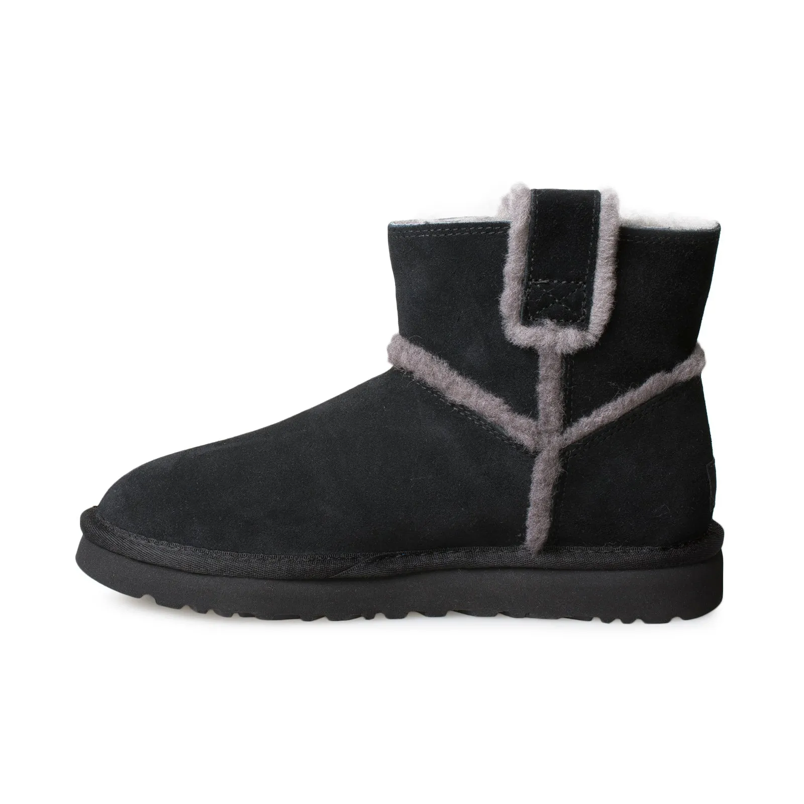 UGG Classic Mini Spill Seam Black Boots - Women's