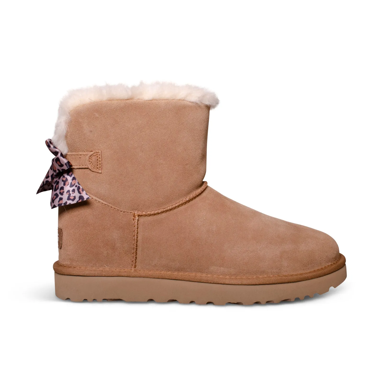 UGG Mini Bailey Bow Leopard Chestnut Boots - Women's