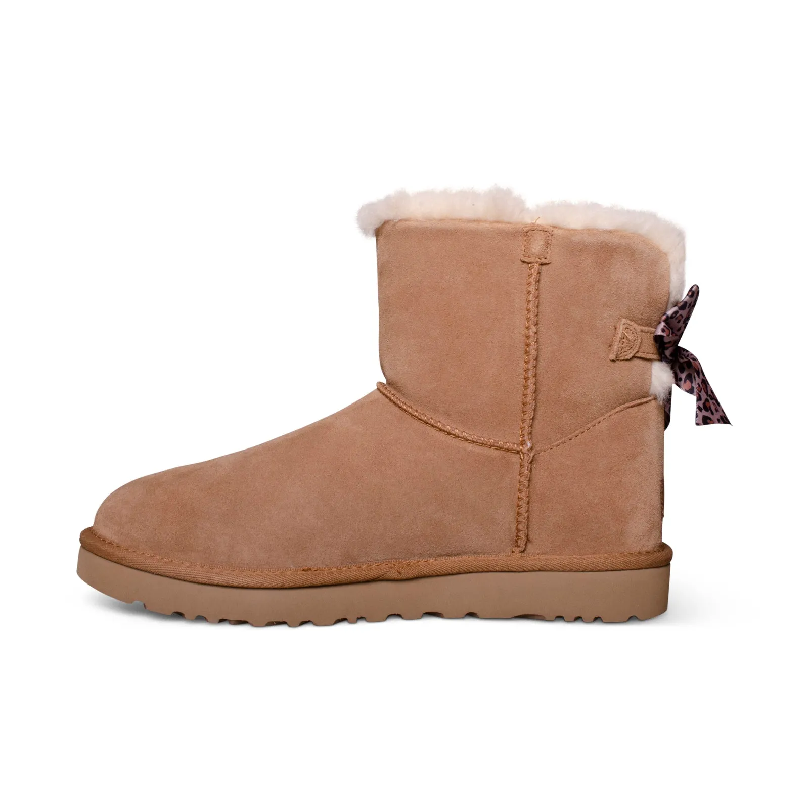 UGG Mini Bailey Bow Leopard Chestnut Boots - Women's