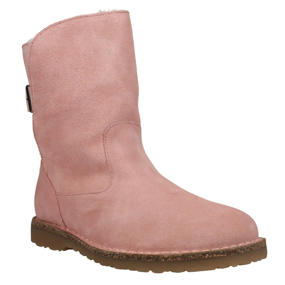 Upsalla Shearling Suede Leather Round Toe Pull On Boots