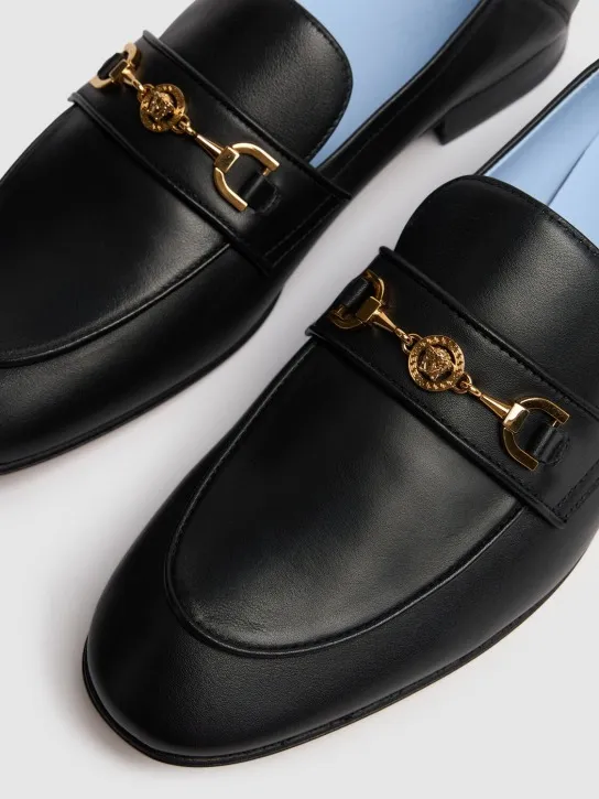 Versace   Leather logo loafers 