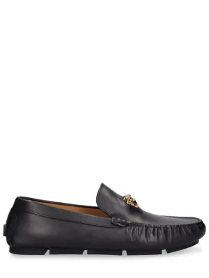 Versace   Leather medusa loafers 