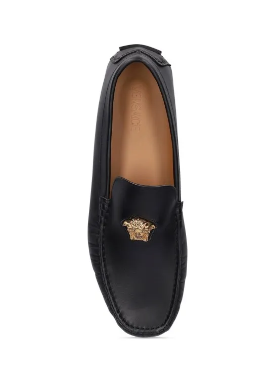 Versace   Leather medusa loafers 