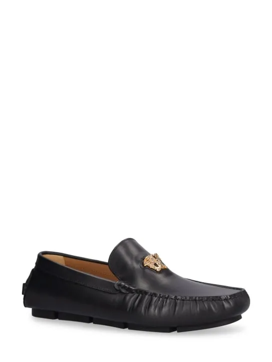 Versace   Leather medusa loafers 