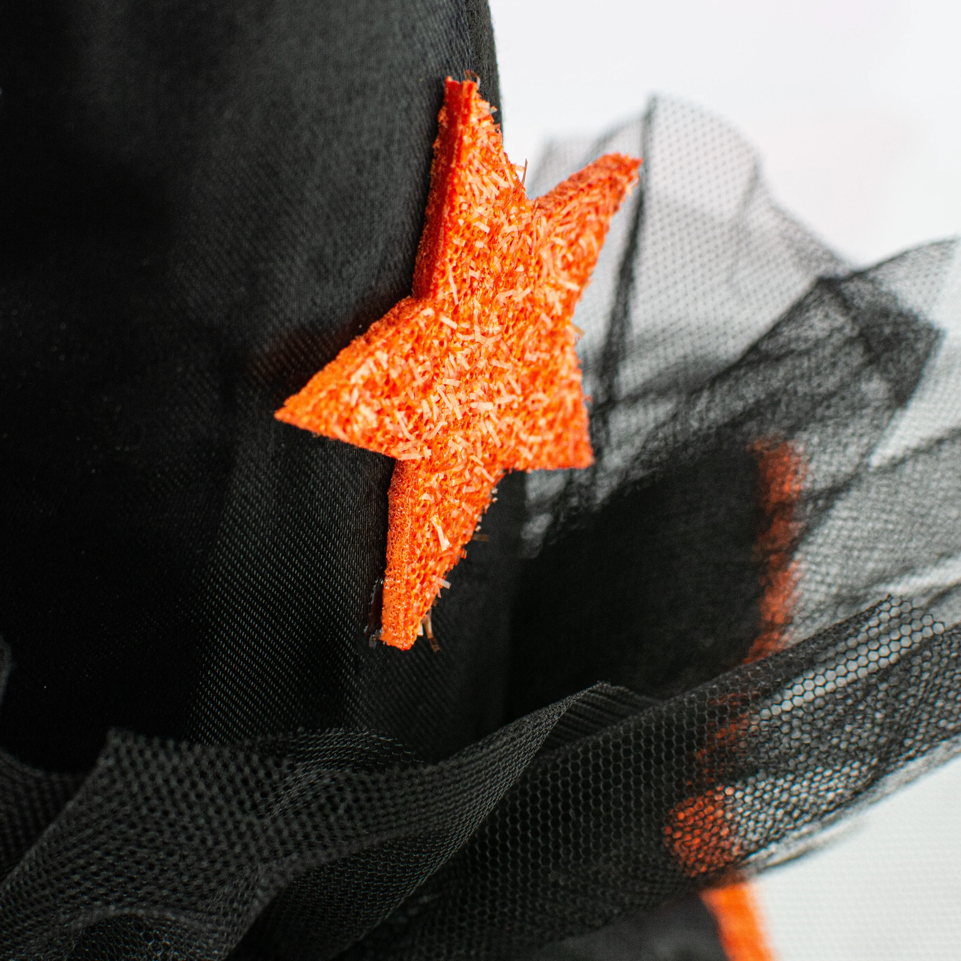 Witch Hat, Legs, Broom Wreath Accent: Black & Orange