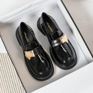 Women Casual Thick Sole Glossy Loafers