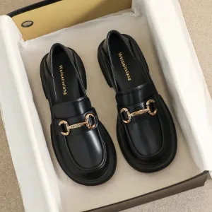 Women Minimalist Soft Casual Chain Loafers