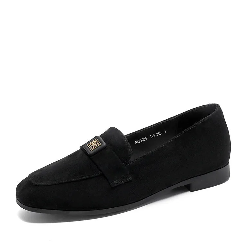 Women Retro Suede Minimalist Flat Casual Loafers