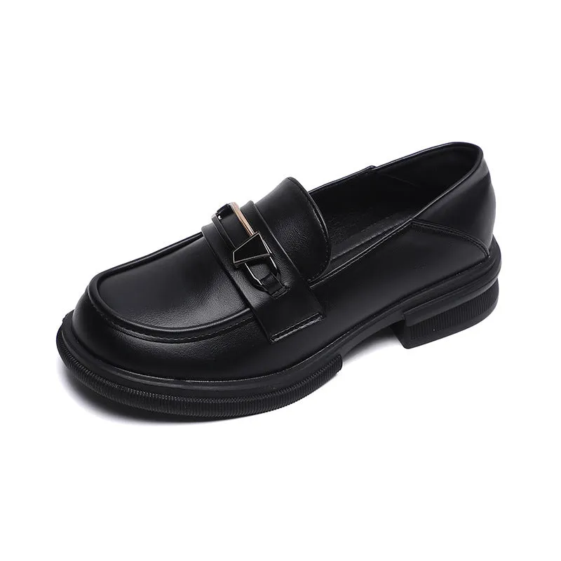 Women Soft Leather Minimalism Thick Soled Loafers