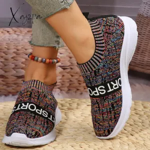 Xajzpa - Multicolor Casual Sportswear Patchwork Letter Printing Round Comfortable Out Door Sport Shoes