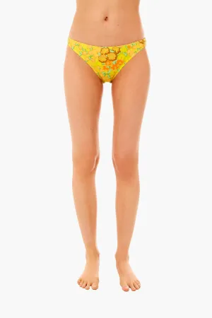 Yellow Blossom Printed Bikini Bottom