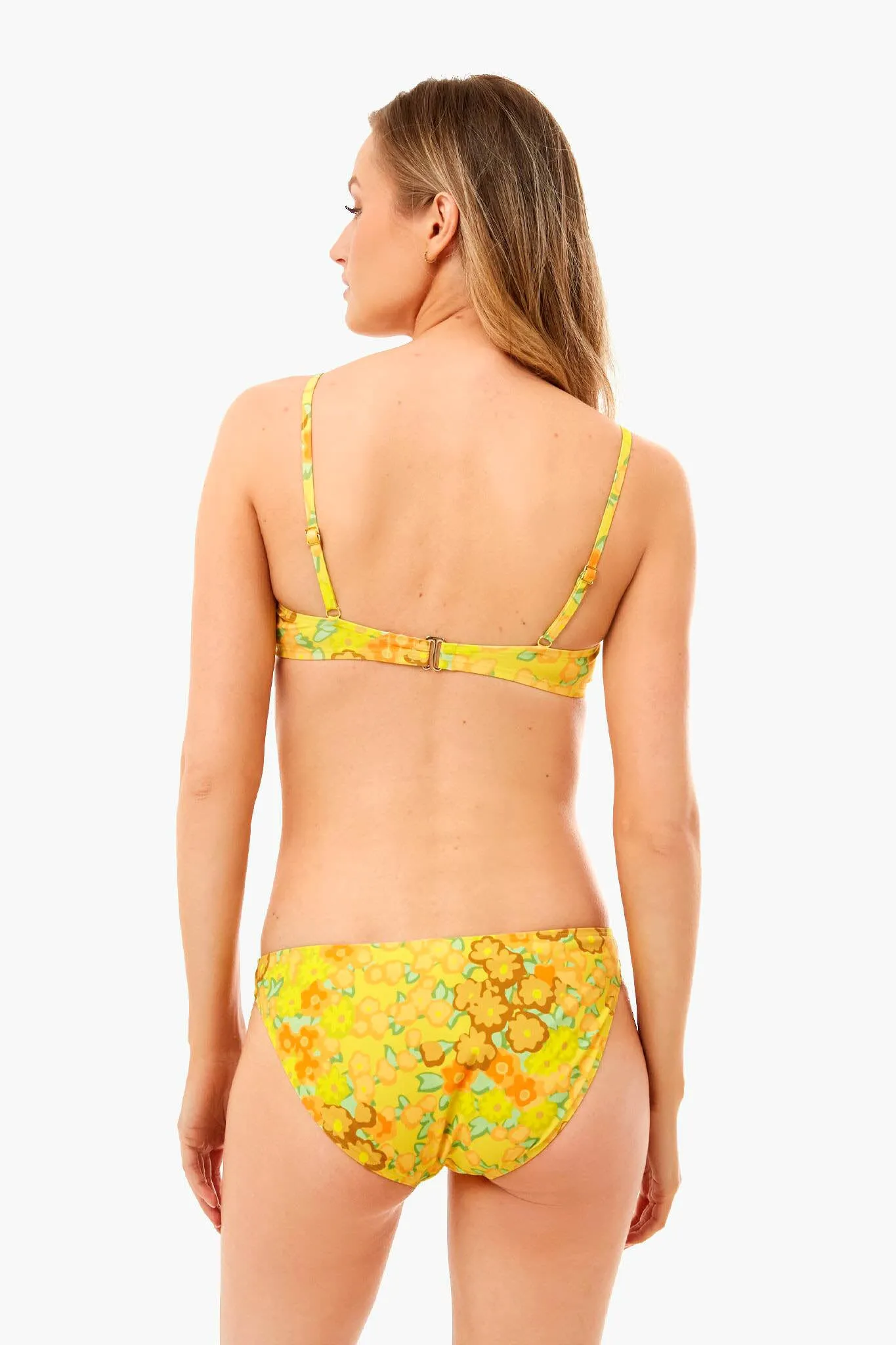 Yellow Blossom Printed Underwire Bikini Top